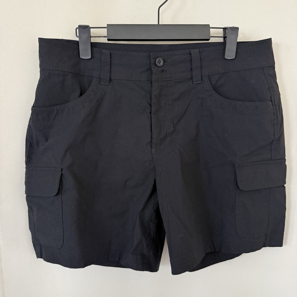 Eddie Bauer Womens 12 Black Cargo Pockets‎ Summer Trail Shorts Outdoors Hiking